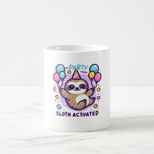 Party Mode Sloth Activated Birthday Balloon Sloth Kaffeetasse (Mittel)