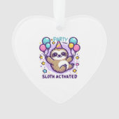Party Mode Sloth Activated Birthday Balloon Sloth Ornament (Vorderseite)