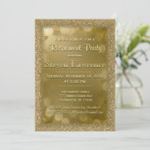 Party | Modern Gold Bokeh Glitzer Einladung (Stehend Vorderseite)