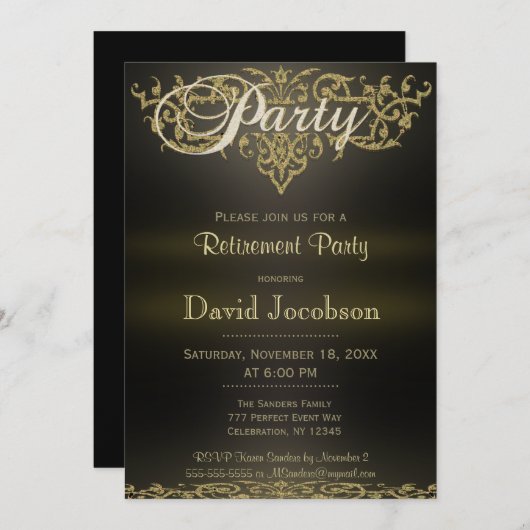 Party | Moderne Eleganz Einladung (Vorne/Hinten)