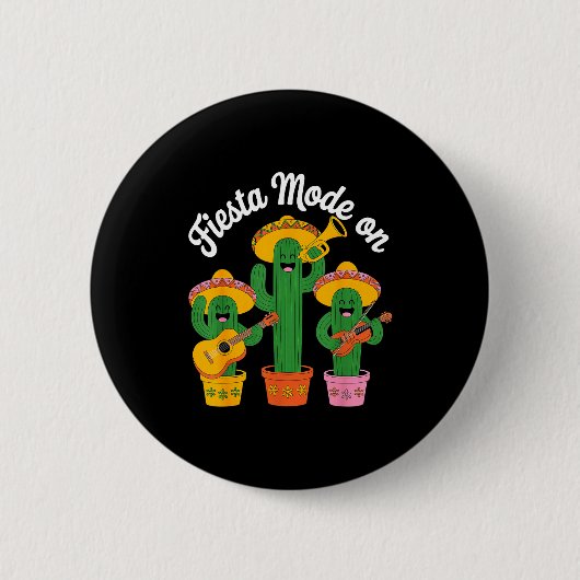 Party-Modus Kaktus-Band Cinco de Mayo lustig mexik Button (Vorderseite)