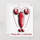 Party mögen ein Lobstar rot mit Herz-Förmigen Einladung (Vorderseite)
