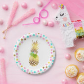Party mögen eine Ananas-Papierplatte 7" rosa Gold Pappteller (Party)