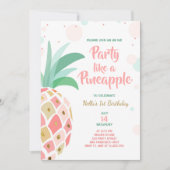 Party mögen eine Ananasgeburtstagseinladung Einladung (Vorderseite)