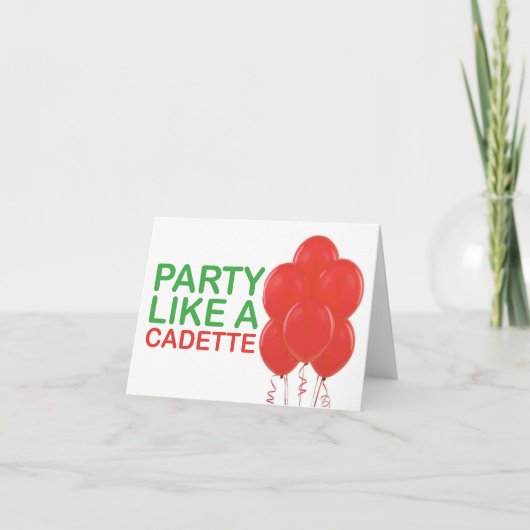 Party mögen eine Cadette Geburtstags-Karte Karte (Vorderseite)