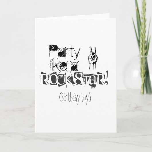 Party mögen eine rockstar Geburtstagskarte Karte (Vorderseite)