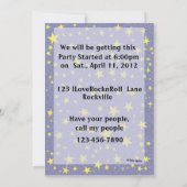 Party mögen einen Felsen-Stern! Einladung (Rückseite)