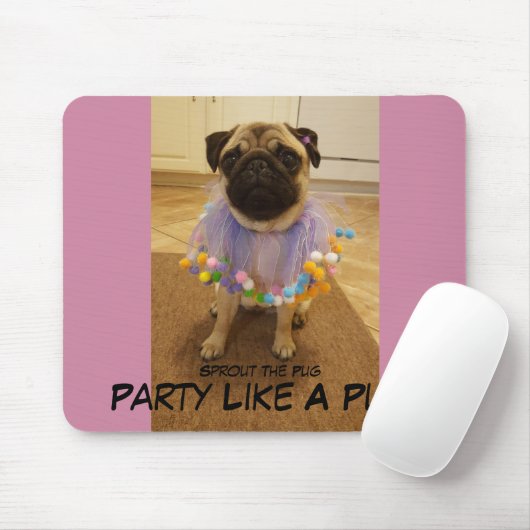 Party mögen einen Mops Mousepad (Mit Mouse)