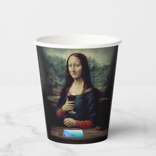 Party Mona Lisa Geburtstag Pappbecher (Vorderseite)