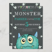 Party Monster Kindergeburtstag Einladung (Vorne/Hinten)