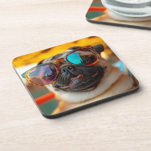 Party-Mops Getränkeuntersetzer (Linke Seite)