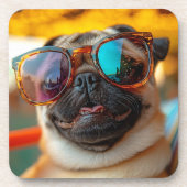 Party-Mops Getränkeuntersetzer (Vorderseite)