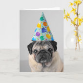 Party Mops Karte (Gelbe Blume)
