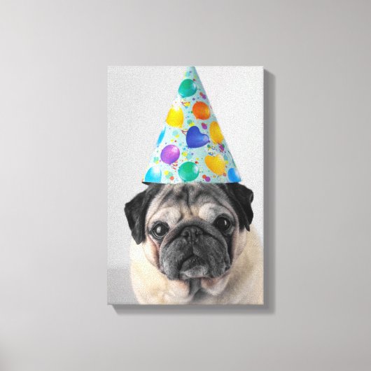 Party Mops Leinwanddruck (Vorderseite)