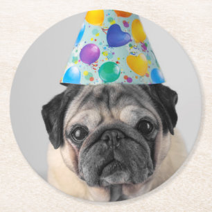Party Mops Runder Pappuntersetzer