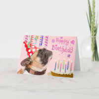 Party-Mops und Geburtstags-Kuchen