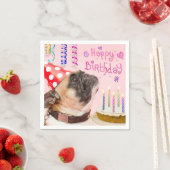 Party Mops und Geburtstagskuchen Serviette (Beispiel)