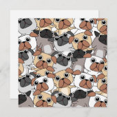 Party Möpse Ferienkarte Feiertagskarte (Vorne/Hinten)