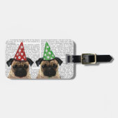 Party Möpsen Pair Gepäckanhänger (Vorderseite horizontal)