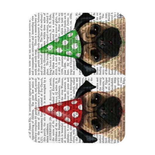 Party Möpsen Pair Magnet (Vertikal)
