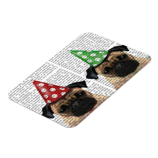 Party Möpsen Pair Magnet (Linke Seite)