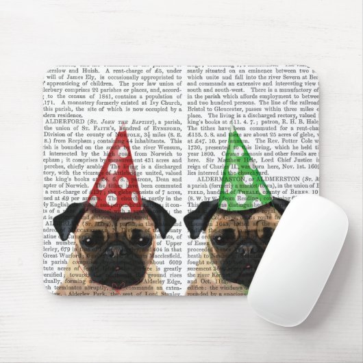 Party Möpsen Pair Mousepad (Mit Mouse)