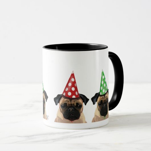 Party Möpsen Pair Tasse (VorderseiteRechts)