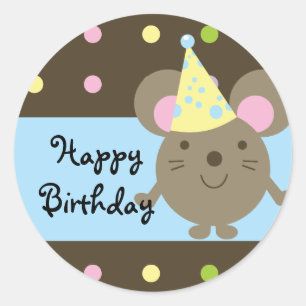Party Mouse Happy Birthday Stickers