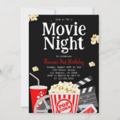 Party | Movie Night Birthday Einladung (Vorderseite)