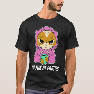 Party-mürrische Aussage mit wütender Katze für Int T-Shirt