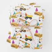 Party-Muster für Baulastwagen Geschenkpapier Set (Beispiel)