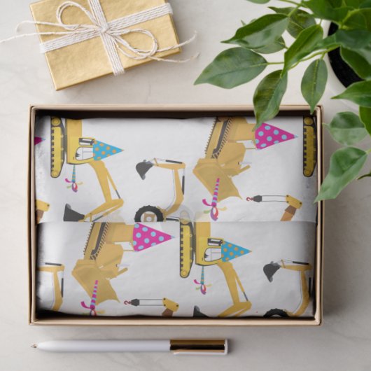 Party-Muster für Baulastwagen Seidenpapier (Geschenk)