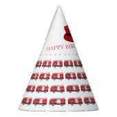 Party-Muster für rote LKW Partyhütchen (Links)