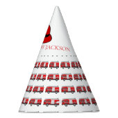 Party-Muster für rote LKW Partyhütchen (Rechts)