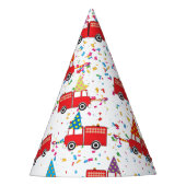Party-Muster für rote LKW Partyhütchen (Vorderseite)