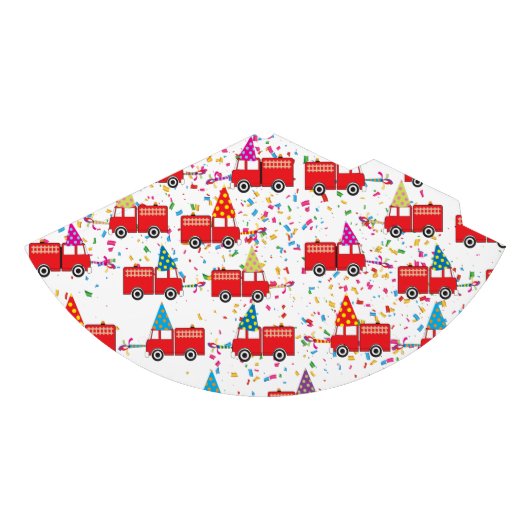 Party-Muster für rote LKW Partyhütchen (Vorderseite)