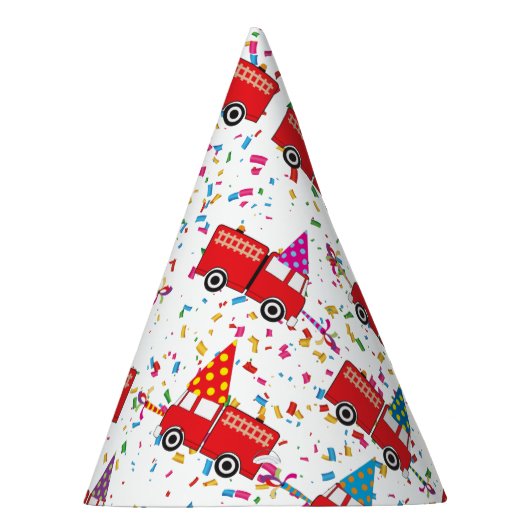Party-Muster für rote LKW Partyhütchen (Rechts)