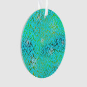 Party Muster mit Feuerwerk in Aqua Ornament (Vorderseite)