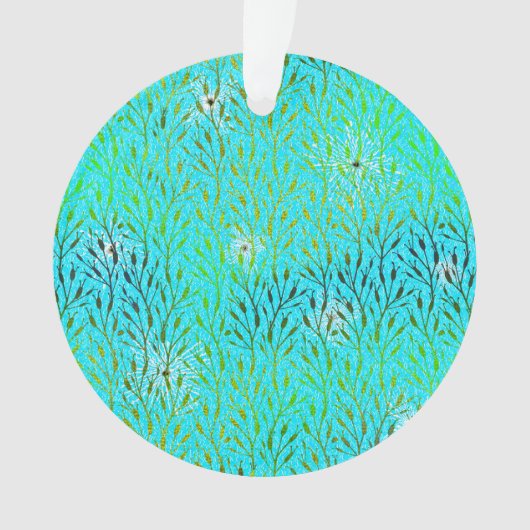 Party Muster mit Feuerwerk in Aqua Ornament (Vorderseite)