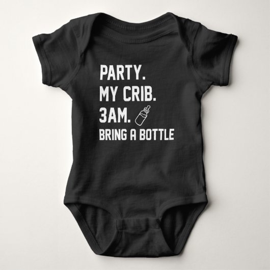 Party My Crib 3am bringen Flasche Funny Baby Strampler (Vorderseite)