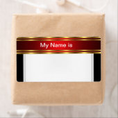 Party Name Etikett Gold Rot Schwarz (Insitu)