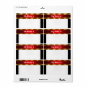 Party Name Etikett Gold Rot Schwarz (Vorne)