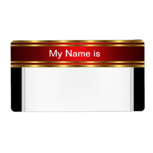Party-Name-Tag-Label gold rot Schwarz