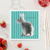 Party Napkin mit Bunny auf Streifen blauem Hinterg Serviette (Beispiel)