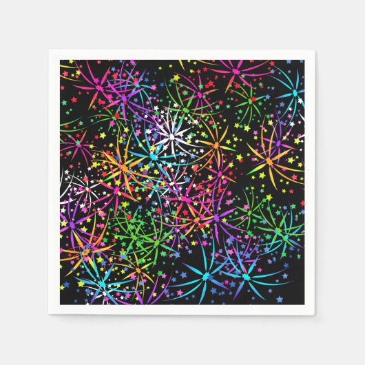 Party Napkin Regenbogen Feuerwerk Leuchtturm Route Serviette (Vorderseite)