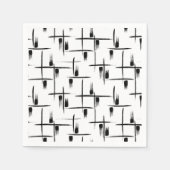 Party Napkin: Schwarz-Weiß-Papier Serviette (Vorderseite)