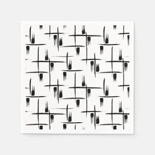 Party Napkin: Schwarz-Weiß-Papier Serviette (Vorderseite)