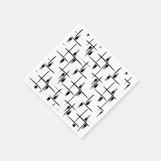 Party Napkin: Schwarz-Weiß-Papier Serviette (Ecke)