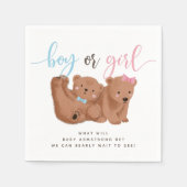 Party Napkins: Junge oder Mädchenbärengeschlecht Serviette (Vorderseite)