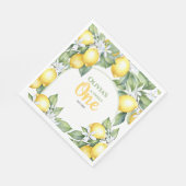 Party Napkins Lemon Zitrus 1. Geburtstag. Serviette (Ecke)